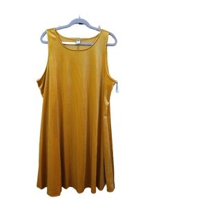 Old Navy yellow gold velvet sleeveless swing dress XXL